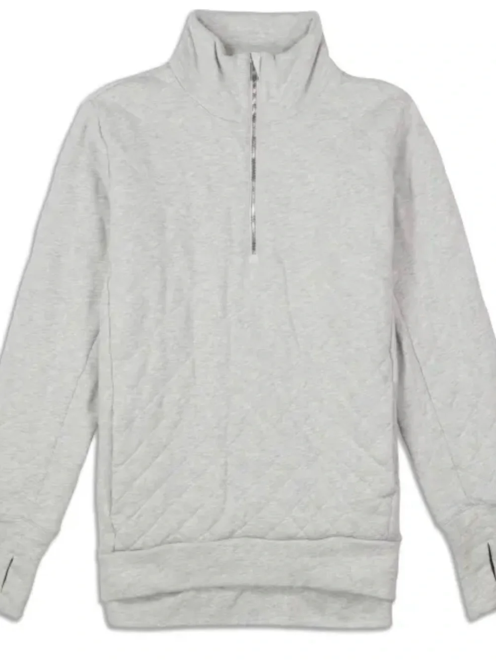 lululemon athletica Light Gray Quilted Half-Zip Pullover